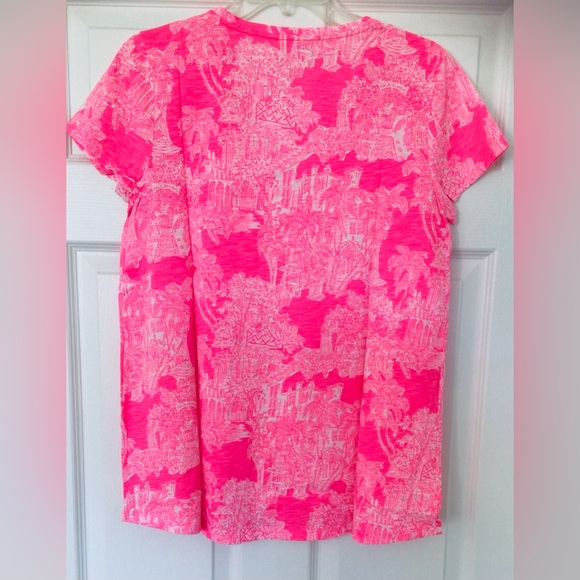 Lilly Pulitzer Etta V-Neck Top Rosie Pink PB Anniversary Toile NWT - Picture 5 of 9